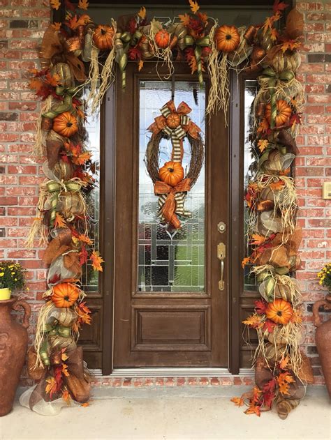 autumn door garland|outdoor door garland.